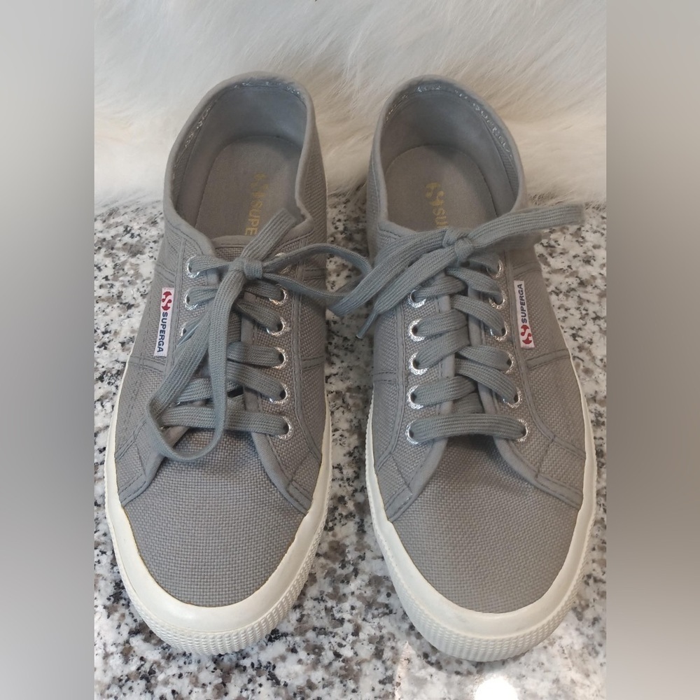 Superga Cotu Classic Canvas Gray Sneakers Men size 8.5 or Women size 10 shoes.